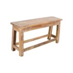 Antique Indian Teak Wood Hall Bench – Weathered Sandstone Finish (c1930)