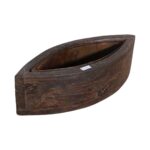 Vintage Indian Teak Wood Planter with Removable Iron Insert – Reclaimed Antique Décor