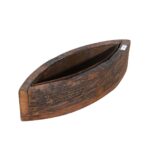 Vintage Indian Teak Wood Planter with Removable Iron Insert – 40cm