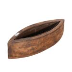 Vintage Indian Teak Wood Planter with Removable Iron Insert – 40cm