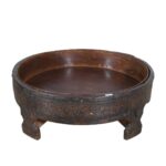 Antique Indian Teak Wood Chakki Coffee Table Grinder – 19th Century Rajasthan (72cm)