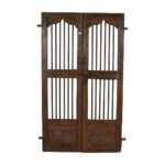 Antique Indian Teak Wood and Iron Jali Doors (164cm x 106cm) | c.1880-1900