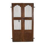 Antique Indian Teak Wood and Iron Jali Doors (170cm x 107cm) | c.1880-1900