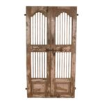 Antique Indian Teak Wood and Iron Jali Doors (177cm x 112cm) | c.1880-1900