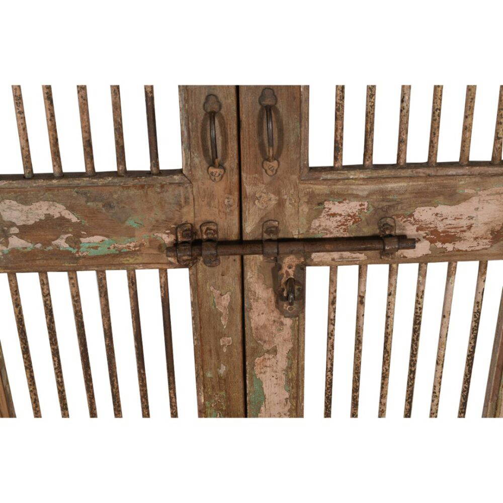 Antique Indian Teak Wood and Iron Jali Doors (177cm x 112cm) | c.1880-1900 - Image 2