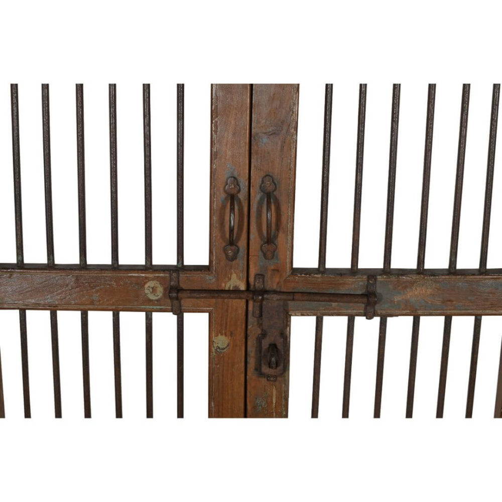 Antique Indian Teak Wood and Iron Jali Doors (163cm x 108cm) | c.1880-1900 - Image 3