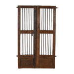 Antique Indian Teak Wood and Iron Jali Doors (163cm x 106cm) | c.1880-1900