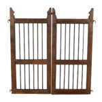 Antique Indian Teak Wood and Iron Jali Dog Gates - 19th Century