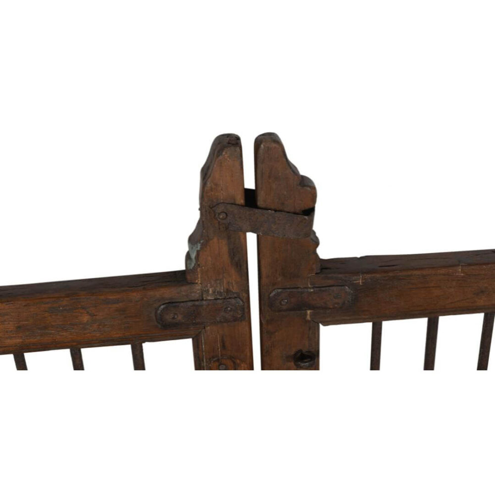 Antique Indian Teak Wood and Iron Jali Dog Gates - 19th Century - Image 2