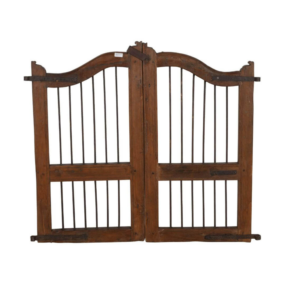 Antique Indian Teak Wood and Iron Jali Dog Gates - 19th Century Originals - Image 2