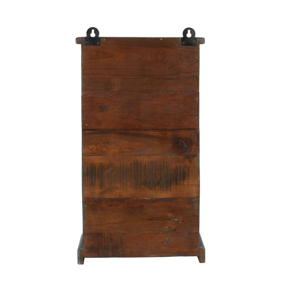 Antique Indian Teak Wood Glass Wall-Mounted Cabinet – c.1920 - Image 4