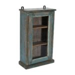 Antique Indian Teak Wood Glass Wall-Mounted Cabinet – c.1920