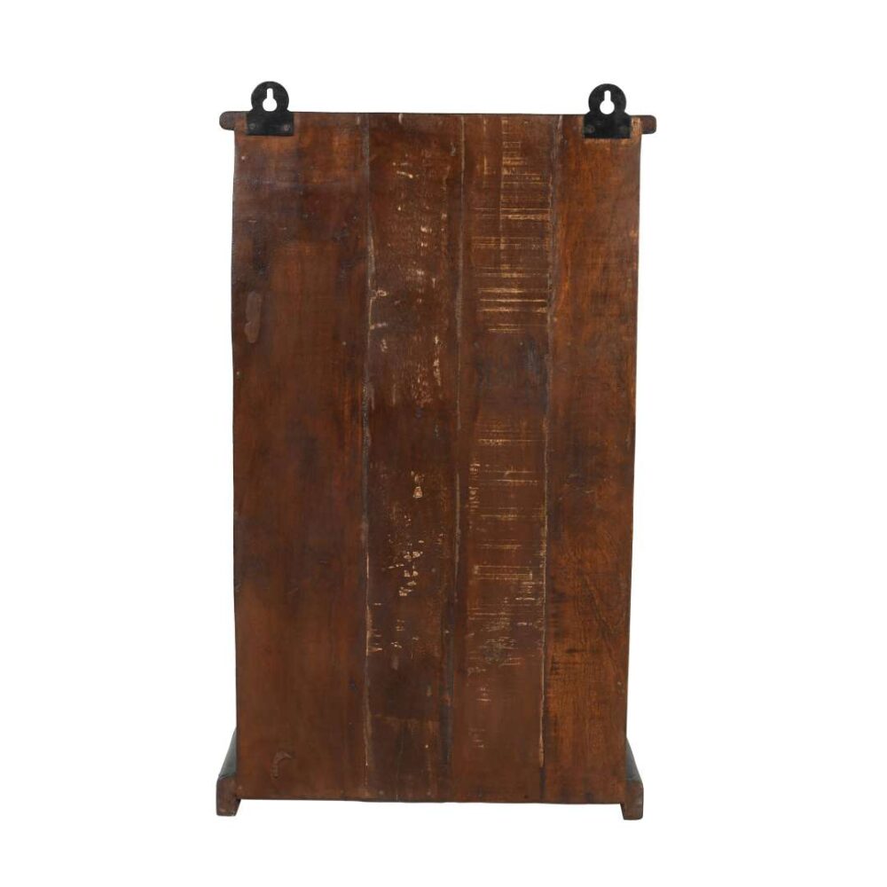 Antique Indian Teak Wood Glass Wall-Mounted Cabinet – c.1920 - Image 4