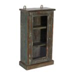 Antique Indian Teak Wood Glass Wall-Mounted Cabinet – c.1920