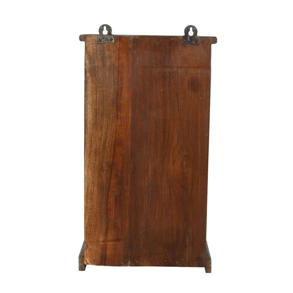 Antique Indian Teak Wood Glass Wall-Mounted Cabinet – c.1920 - Image 3