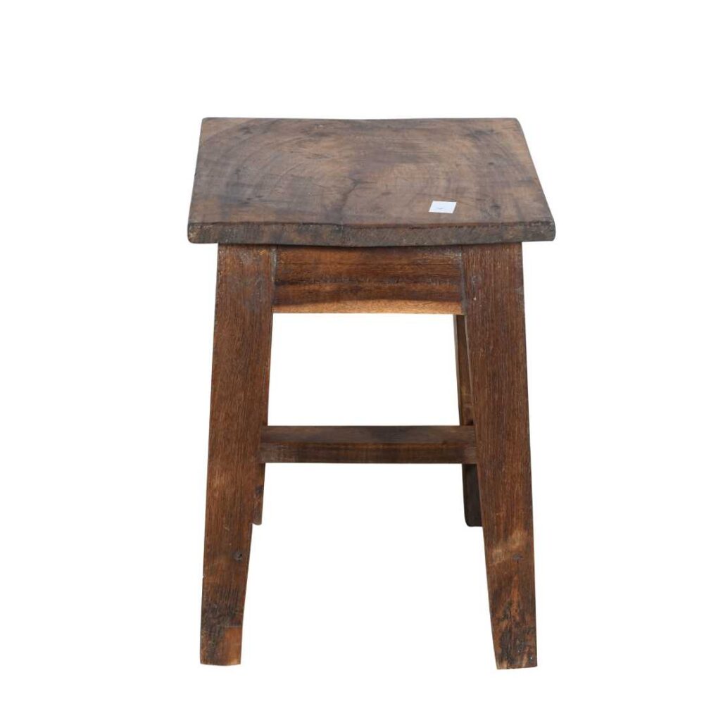 Vintage Rich Walnut Teak Indian Stool or Pot Plant Stand – 54cm - Image 3