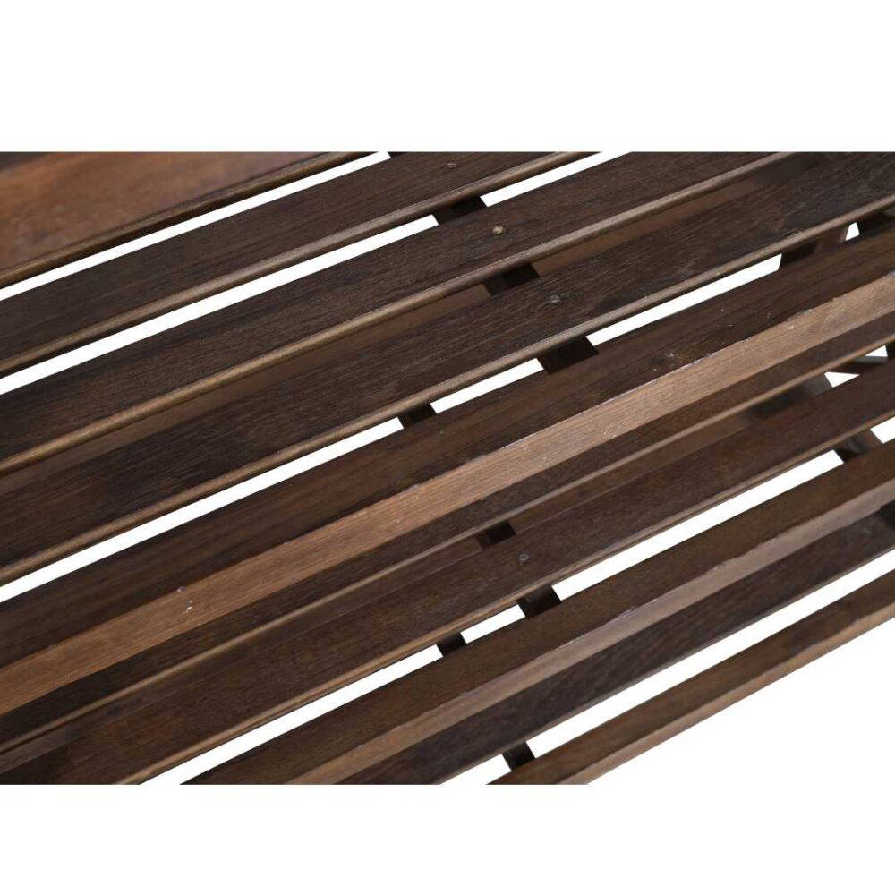Antique Deep Walnut Teak Wood Industrial Kitchen Storage Pan Rack – Early 1900s - Image 2