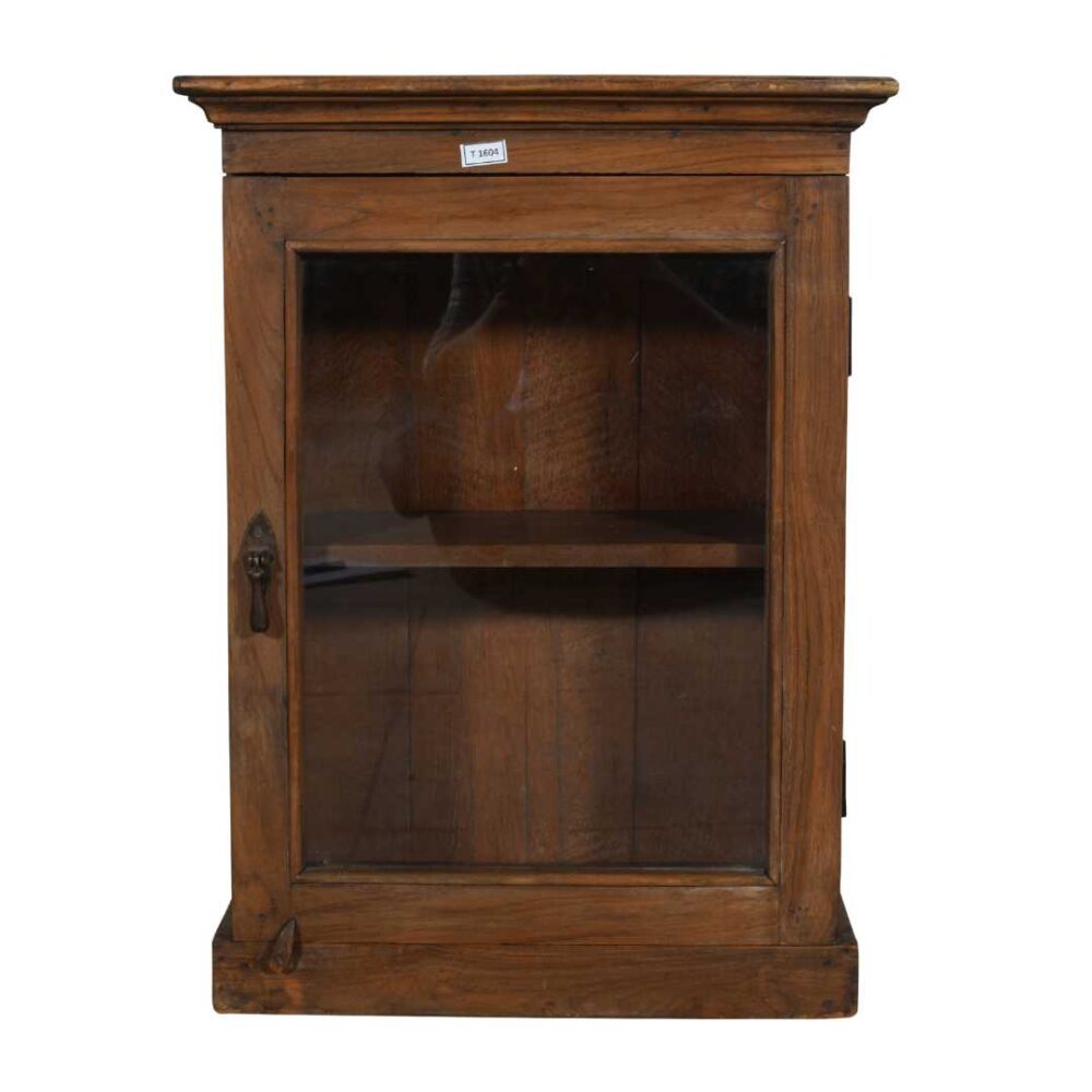 Antique Chestnut Teak Wall Mounted Spice or Medicine Cabinet – India c1920