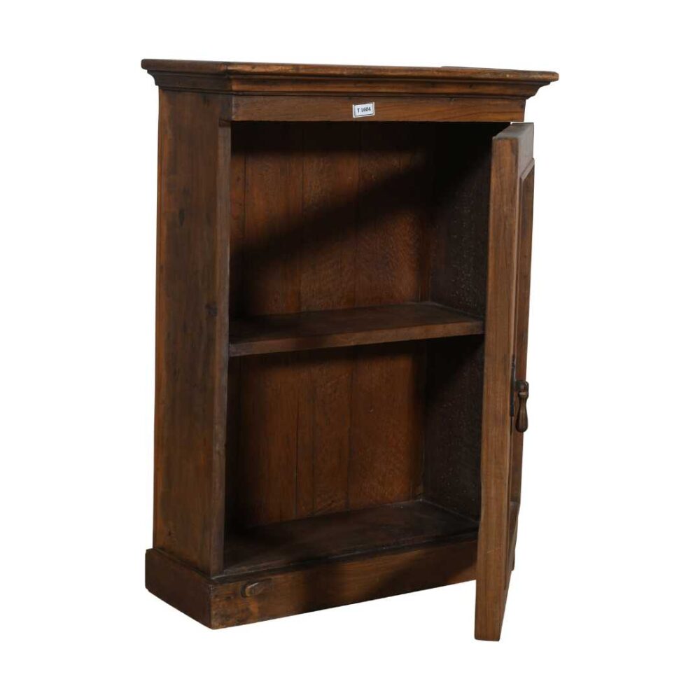 Antique Chestnut Teak Wall Mounted Spice or Medicine Cabinet – India c1920 - Image 3
