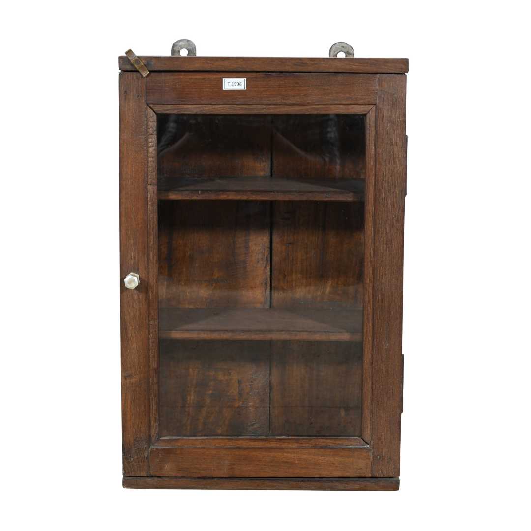 Antique Chestnut Teak Wall Mounted Spice or Medicine Cabinet – India c1920 - Image 2