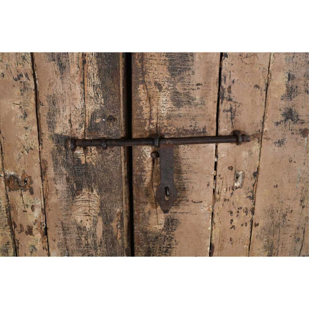 Antique Earthy Oak & Iron Teak Indian Doors – 1880s Gujarat Pair - Image 4